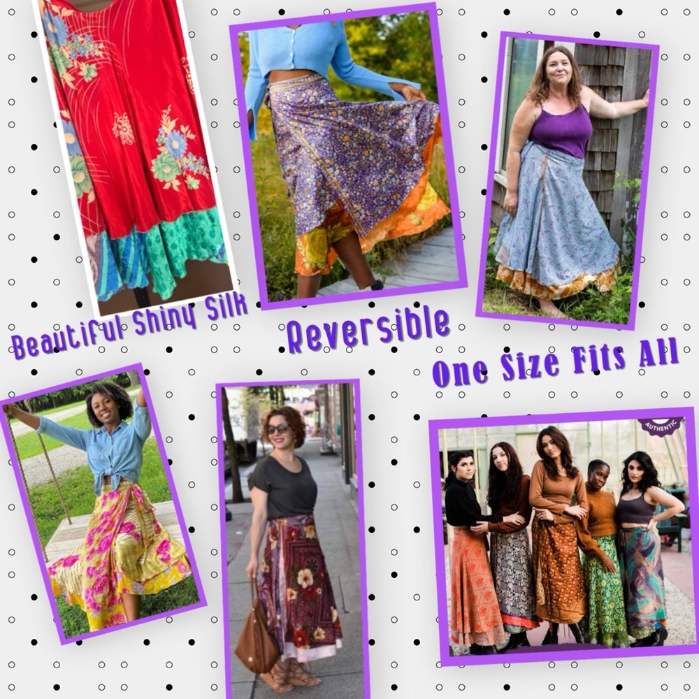 Reversible Silky Maxi Skirt. Multiple Ways to Wear For Big or Small Young Older